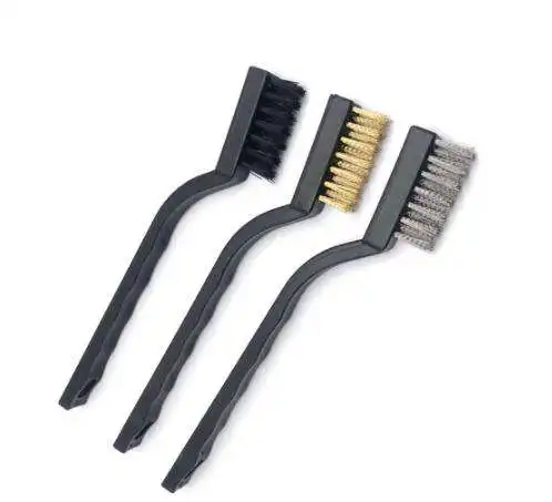 Printer Nozzle Cleaning 7Inch Stainless Steel Brass Wire Nylon Cleaning Tool for Nozzle/Heatbed Cleaning Brush 3D Printer Tool