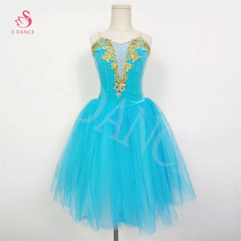 Vestido longo de dança para meninas s0034, vestido longo romântico para balé tutu vestido de princesa
