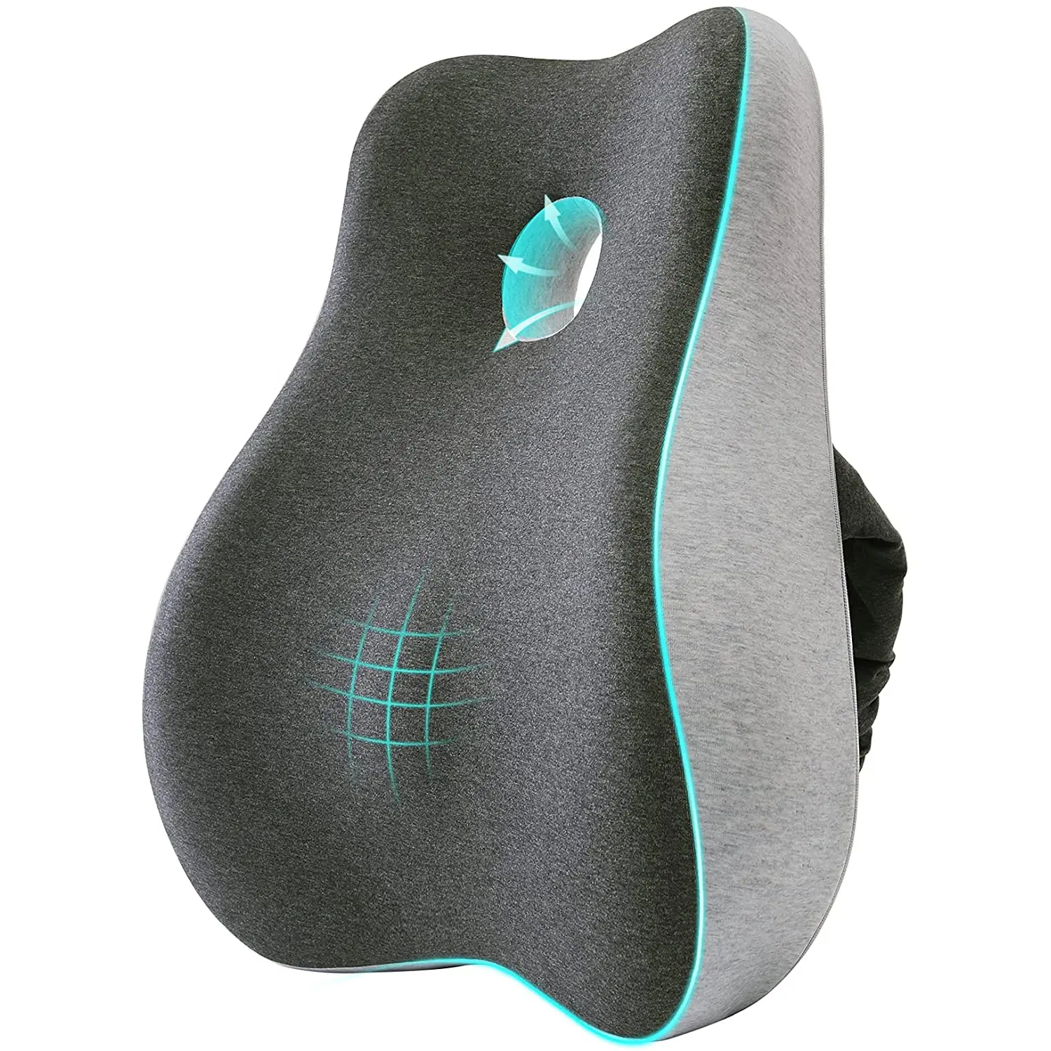 Cuscino di supporto per la vita in cotone memory foam personalizzato in fabbrica ergonomia comodo supporto per la vita cuscino ergonomico per sedile dell'ufficio