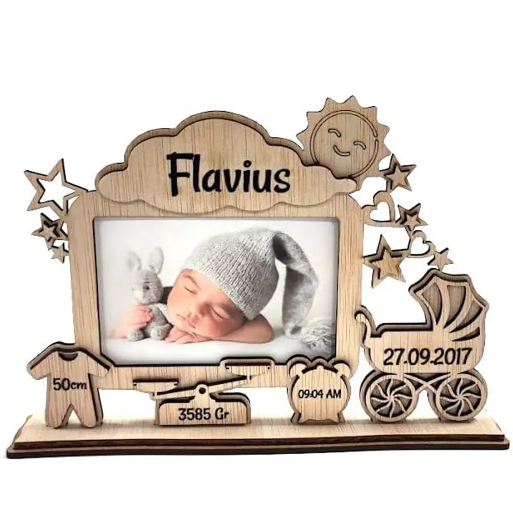 Bebê Recém-nascido De Madeira Presente Personalizado Baby Photo Frame