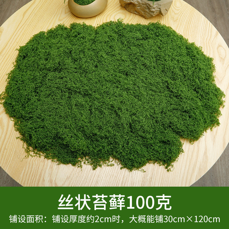 100 grammes de mousse filamenteuse vert foncé