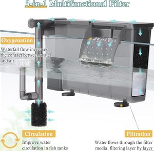 Quiet 8W/10W Fish Tank <strong>Filter</strong> for <strong>Small</strong> and Medium Tanks Featuring Activated Carbon &amp; <strong>Filter</strong> Sponge Durable ABS Material - Product Image 2