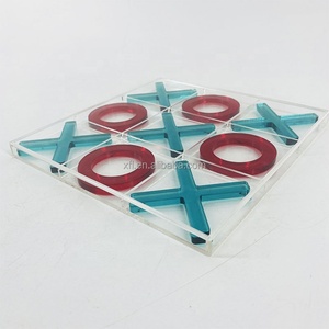 High-End kalite iyi fiyat Lucite akrilik Xo oyunu renkli Tic Tac Toe oyun kutusu ile Set - Product Image 3