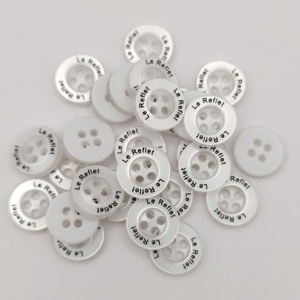 Round Resin Sewing Flatback White <strong>Buttons</strong> <strong>Custom</strong> <strong>Buttons</strong> Logo Brand - Product Image 3
