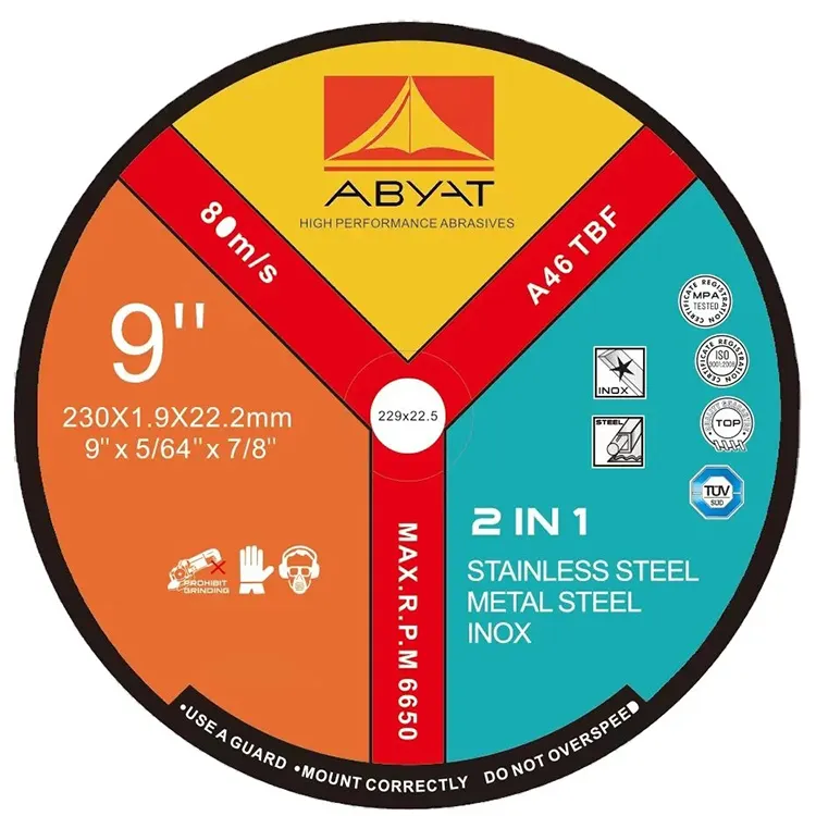 ABYAT Metal Abrasivo Flap Muela Fabricante Disco de corte Rueda de corte para acero inoxidable