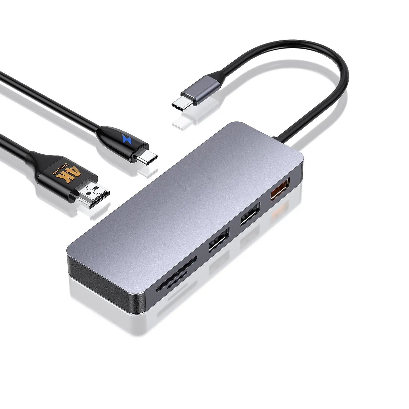 2024 miglior prezzo usb C docking station, 7 in 1 USB C 3.2 10Gbps adattatore Multi-porta, in lega di alluminio HDMI Hub Dongle