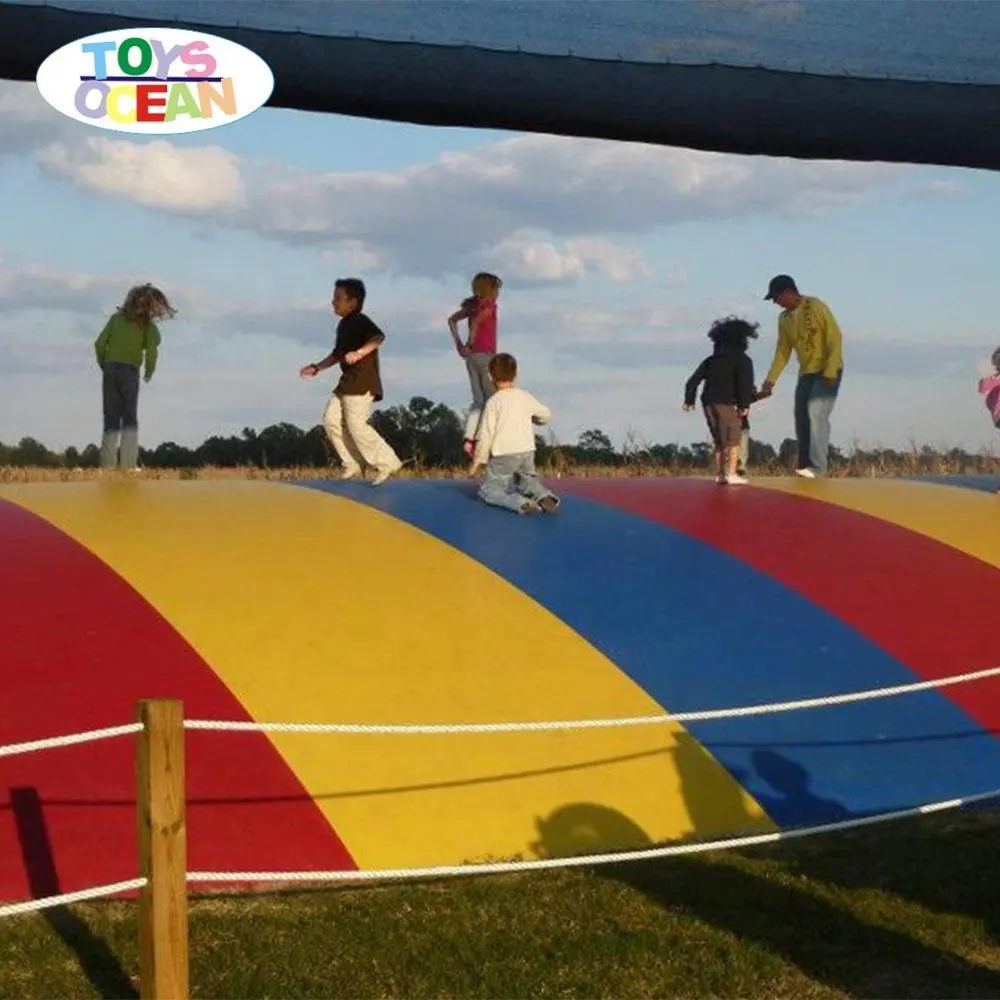 Almohada inflable para saltar para adultos y niños, trampolín grande y colorida para exteriores