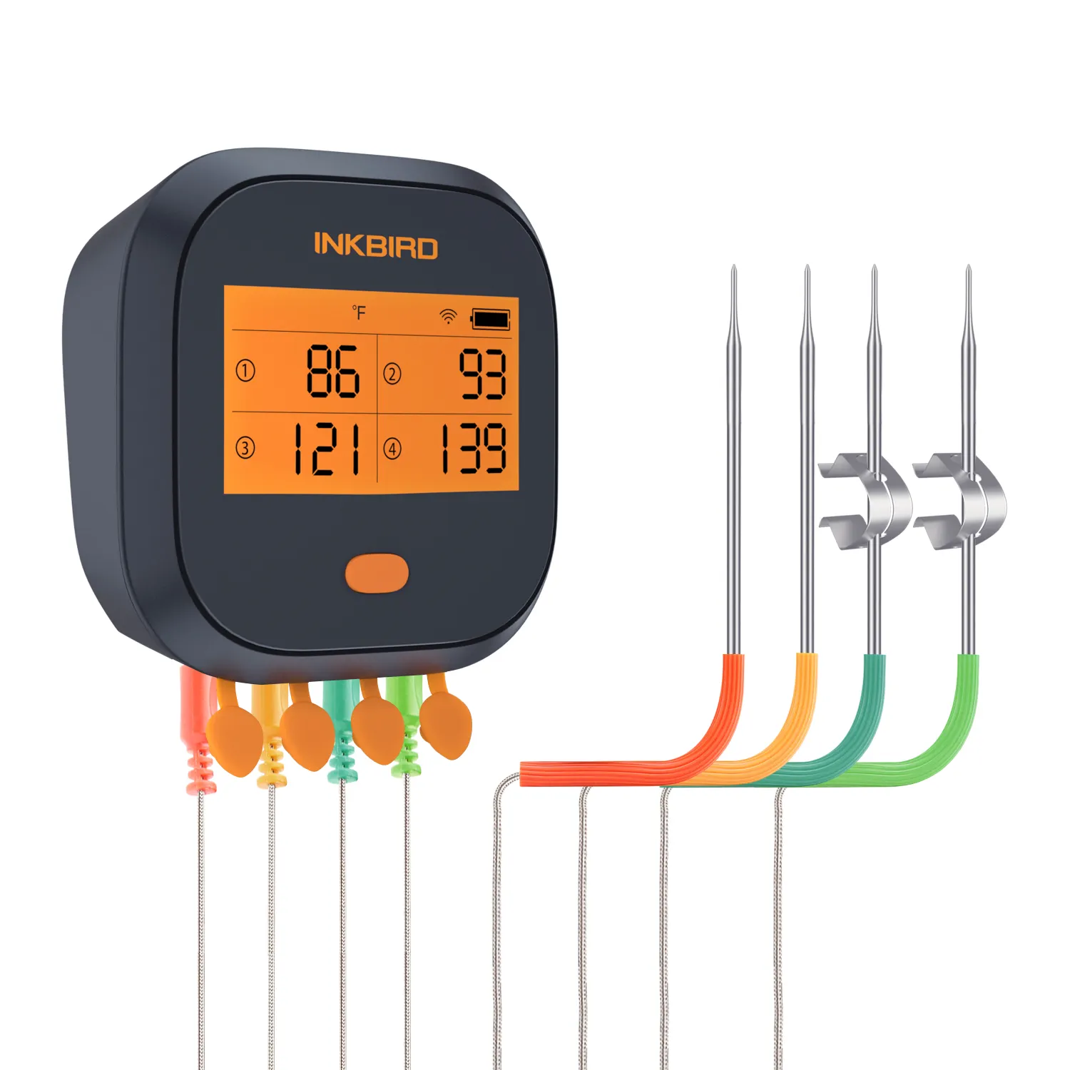 Inkbird-termómetro de ibbq-4t para parrilla y cocina, con calibración, alarma de alta y baja temperatura