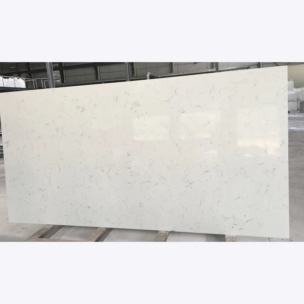Malaysia fabbrica premium formati su misura artificiale di carrara marmi in marmo bianco di pietra di quarzo da tavolo top controsoffitto