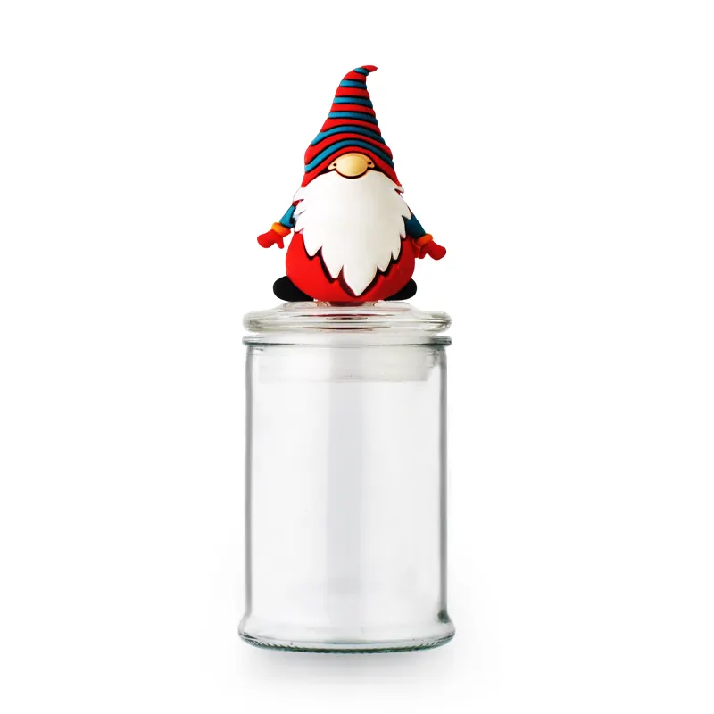 Weihnachten Weihnachts mann Schneemann Sika Deer Topper 950ml Heißer Verkaufs preis Transparentes Glas Aufbewahrung behälter Candy Cookie Jar
