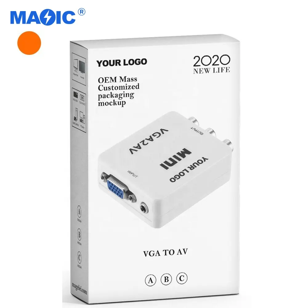 Promozione stock Hotsale prezzo di fabbrica 1080P Mini VGA2AV adattatore convertitore Video VGA a RCA/AV