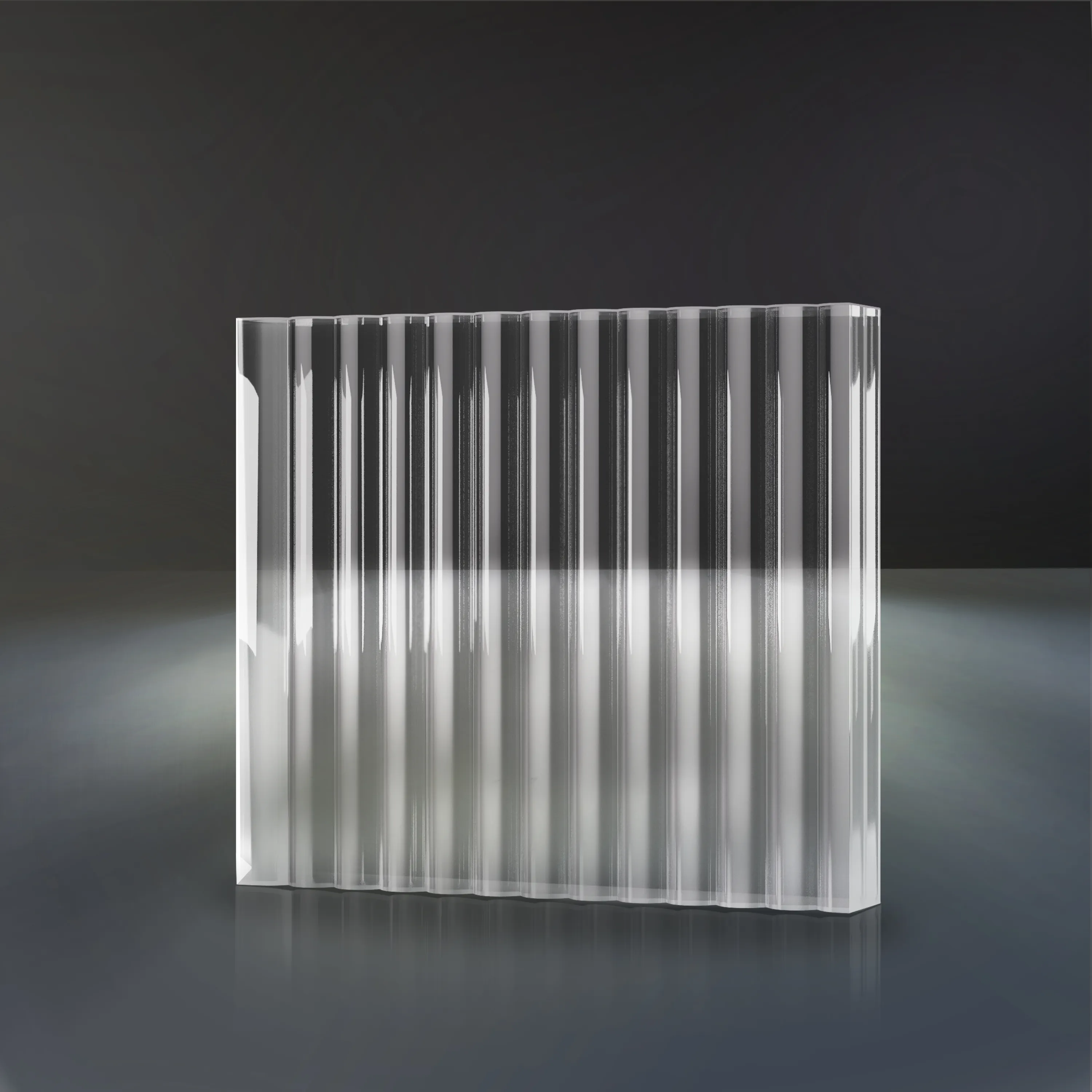 Folha de plástico Perspex texturizada para painéis de acrílico extrudado, folha de plexiglass canelada transparente de 2/8 polegadas