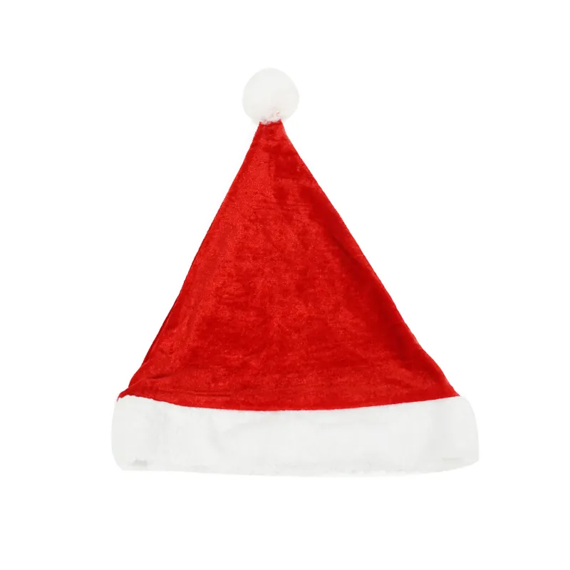 Gorro especial de Papá Noel grueso de felpa para adultos y niños adornos navideños gorro de Navidad rojo de felpa corto de felpa larga