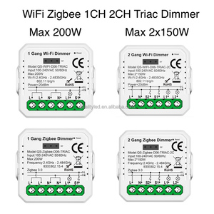 1CH/2CH Zigbee умный настенный переключатель светодиодный диммер модуль дистанционного управления Tuya Smart Life совместимый домашний DIY EU 240V требует Zigbee - Product Image 5
