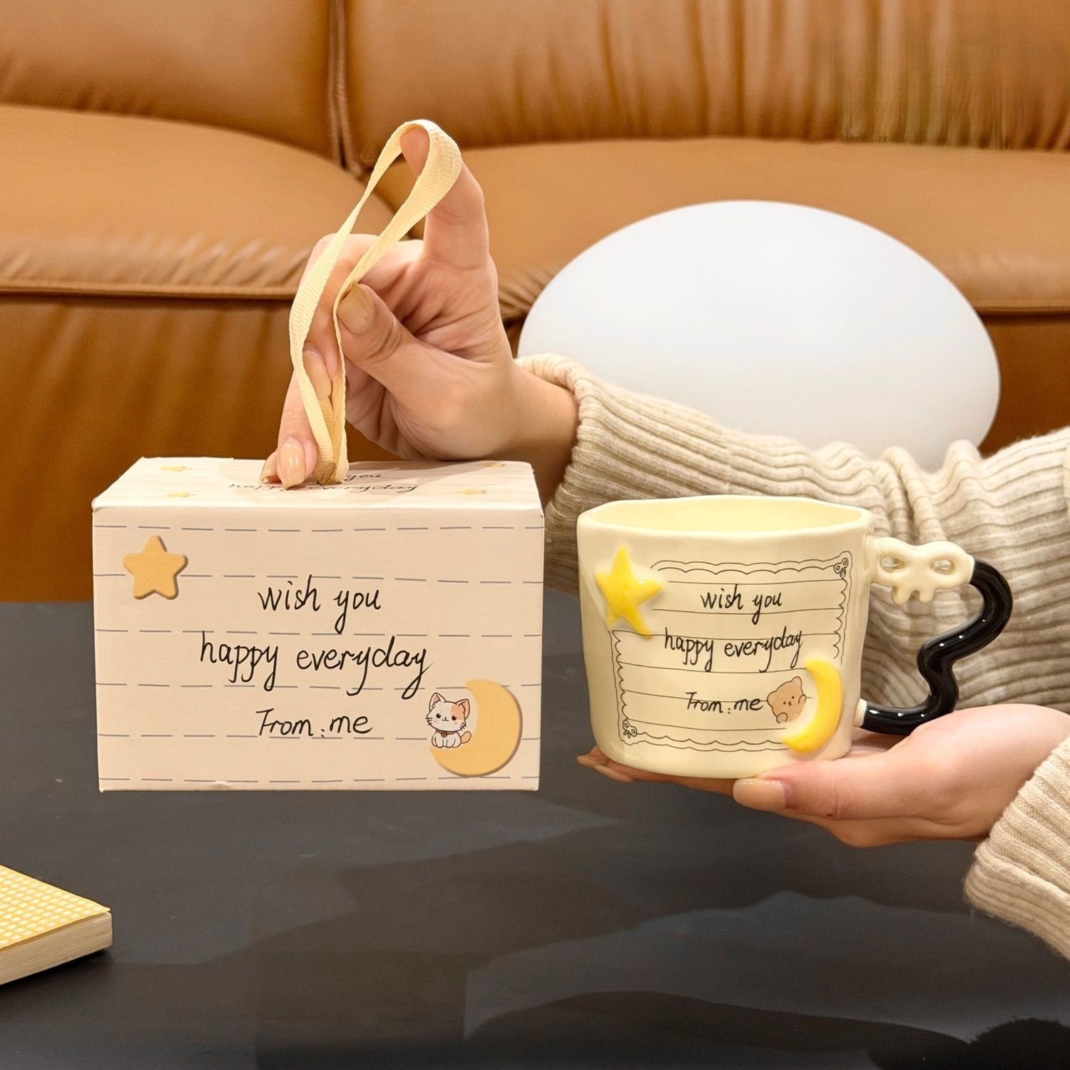 Star sticky notes-yellow + portable gift box