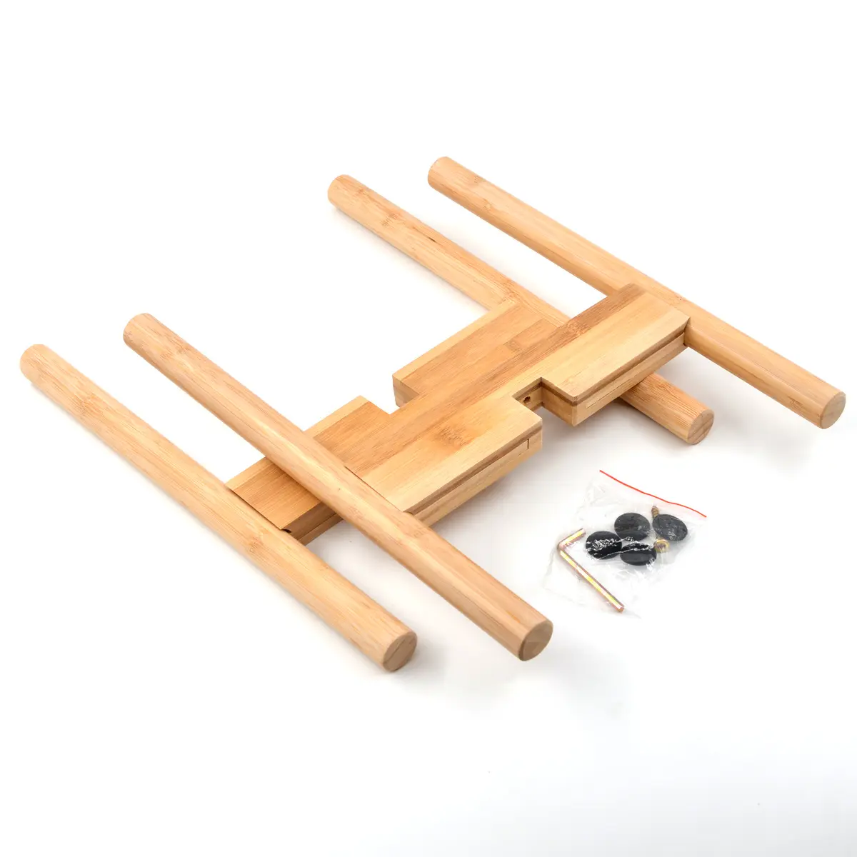 Soporte de madera Natural para jardín y exteriores, maceta de bambú ajustable de mediados de siglo para interior