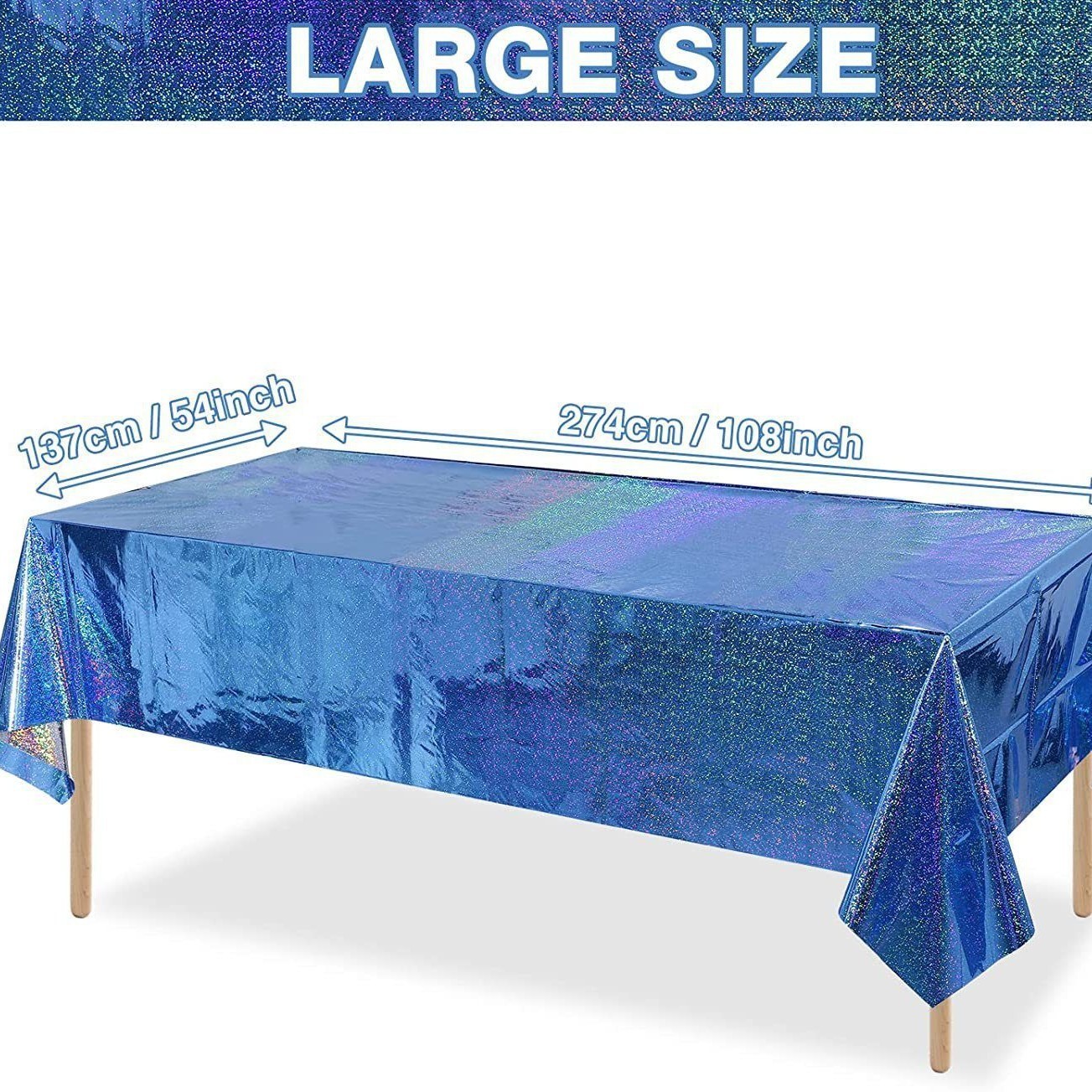 Tovaglia in alluminio blu 137*274cm