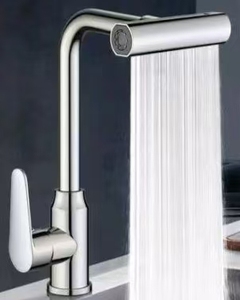 Khách sạn hiện đại căn hộ sử dụng thép không gỉ bồn rửa nhà bếp Vòi gốm van lõi đơn lỗ lạnh/nước nóng trộn vòi - Product Image 2