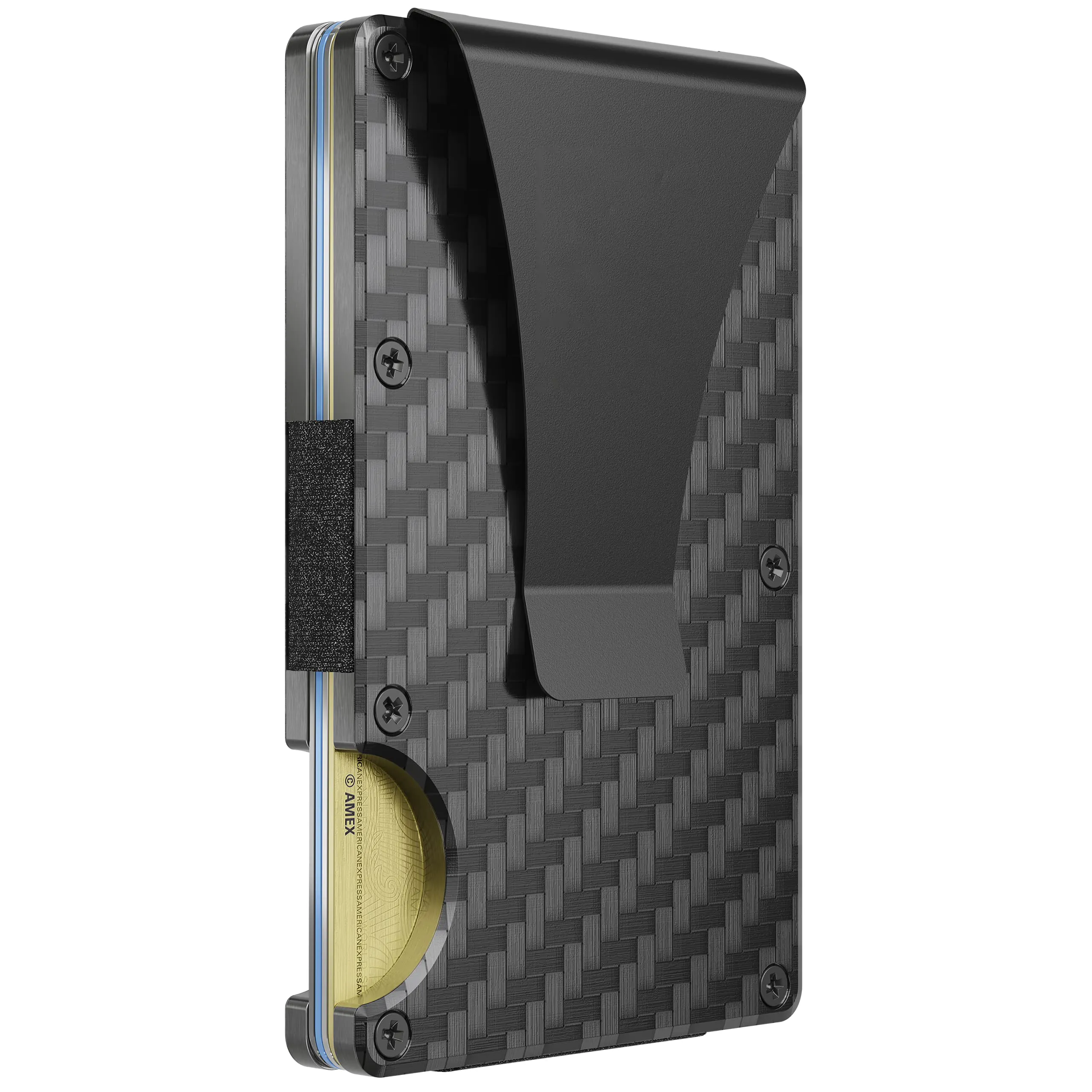 Men's Slim Blocks RFID Scanners wallet Minimalistic   Seamless Carbon Fiber Credit Card Holder