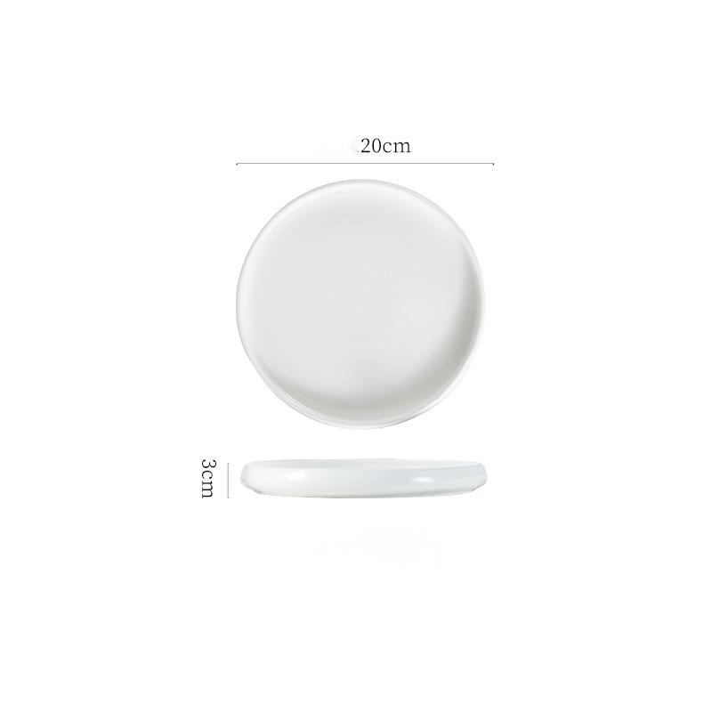 assiette plate blanche de 8 pouces