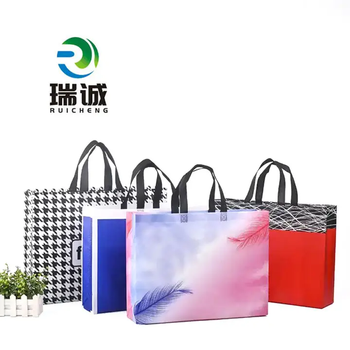 Ruicheng Factory Wholesale Customization Clothing Packaging Laminated Gift Bags Takeaway Promotional Shopping Bag