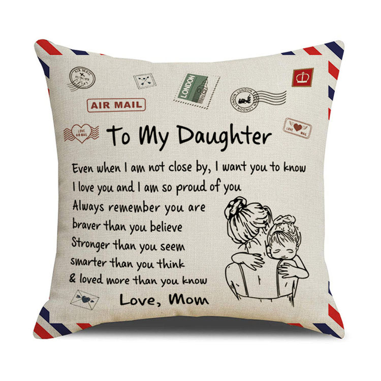 Nordic Simple Office Pillowcase Sofa Cushion Cover Envelope Letter Print Linen Pillowcase Cushion Cover