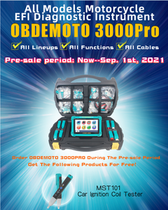 OBDEMOTO-3000PRO Motorrad Scanner mit ECU Programmierung Remap Öl Licht Reset Key Programmierung Smart Key Funktion