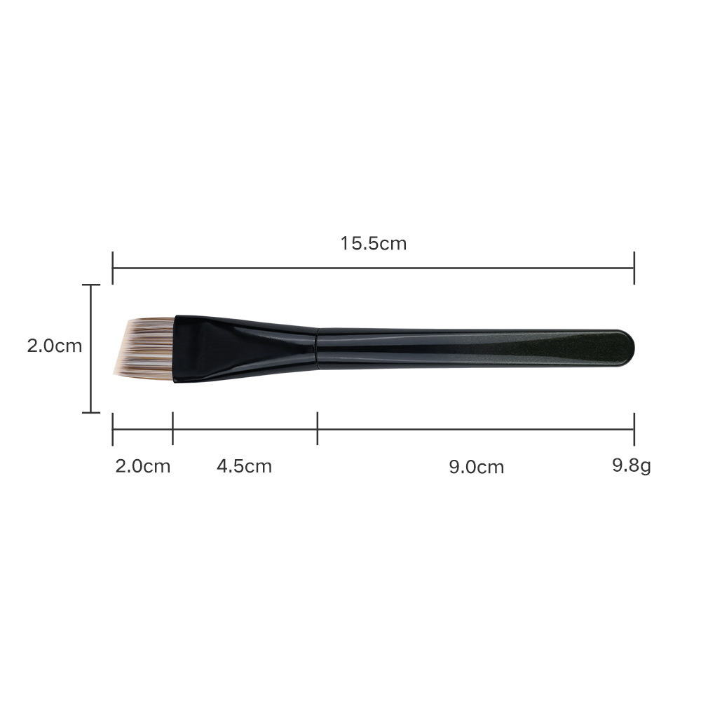 Brocha para base de maquillaje estilo "blade thin" - cerdas de colores mezclados.