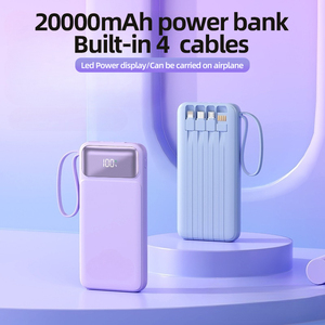 定制标志数字显示微型C型输入两个usb-a输出电源组20000毫安时，带4根电缆电源组 - Product Image 3