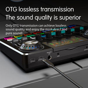 Podcast Mixer StudioサウンドカードオーディオインターフェースマイクキットオーディオインターフェースDjミキサーサウンドカードデスクトップマイク付きSing - Product Image 4