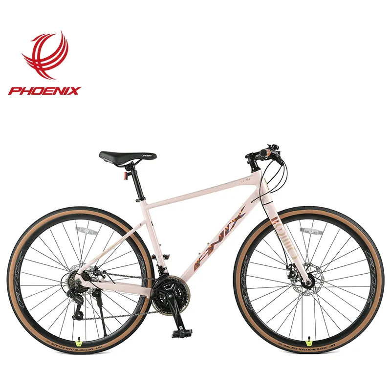 Phoenix venta al por mayor 700c bicicleta de carretera Marco de aleación de aluminio 21 velocidades bicicleta manillar plano bicicleta de carreras