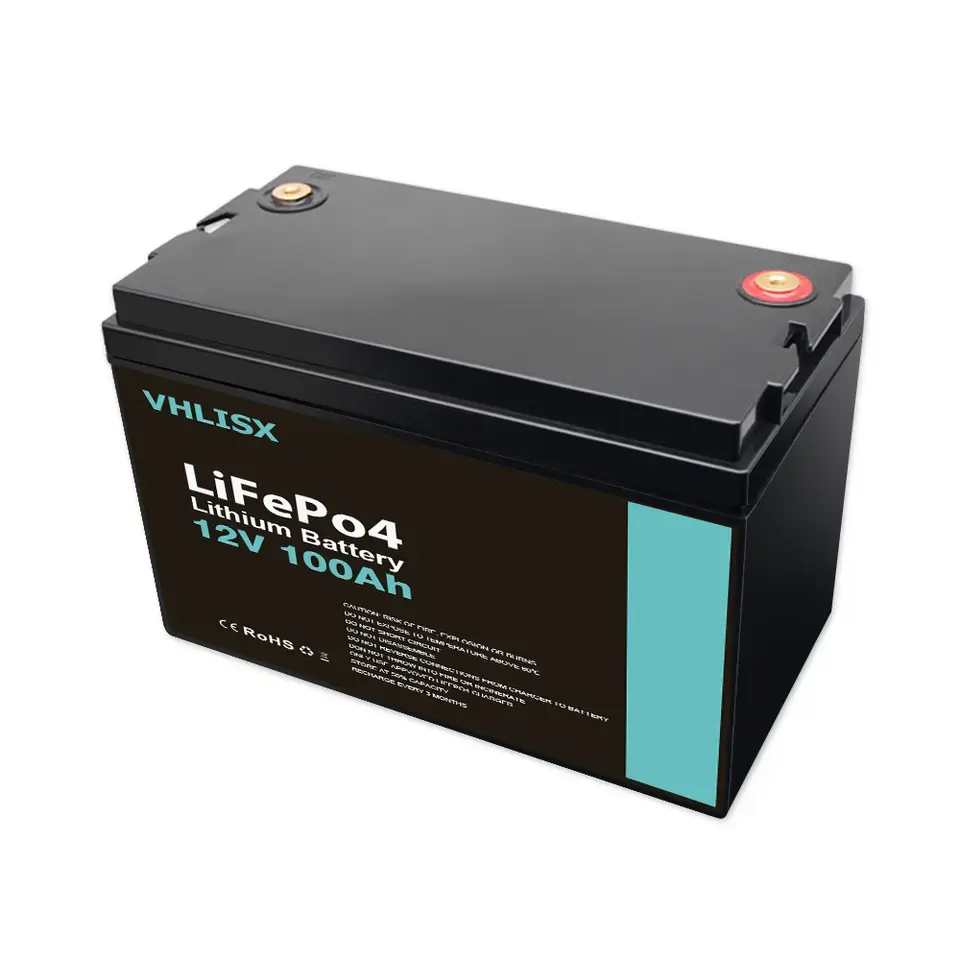 Lifepo4 배터리 12.8v 100ah 리튬 이온 배터리 태양 리튬 배터리 팩 태양 RV 해양 골프 카트 UPS 캠핑