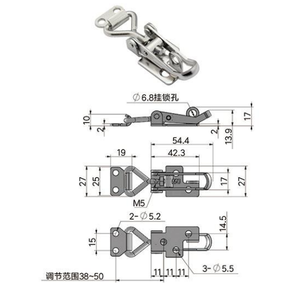 Có thể điều chỉnh Heavy-Duty 304 thép không gỉ khóa trường hợp chuyển đổi chốt kẽm mạ với ổ khóa đóng gói - Product Image 2