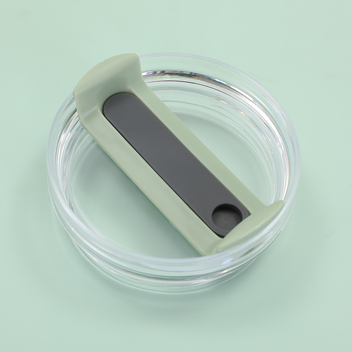 Feuille transparente vert haricot gris 9cm