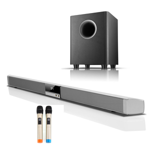 Barra de som samtronic, 2.1ch 120w, barra de som surround, para tv com subwoofer e microfone sem fio