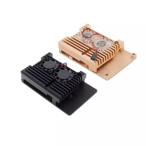 Para Raspberry Pi 4 3 Modelo B 3B Plus Funda de aluminio con ventilador de refrigeración dual Carcasa de carcasa de metal para RPI Raspberry Pi 4 3 Modelo - Product Image 2