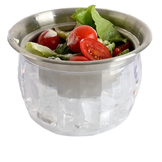 Tigelas para servir comida, recipiente frio para salada gelo