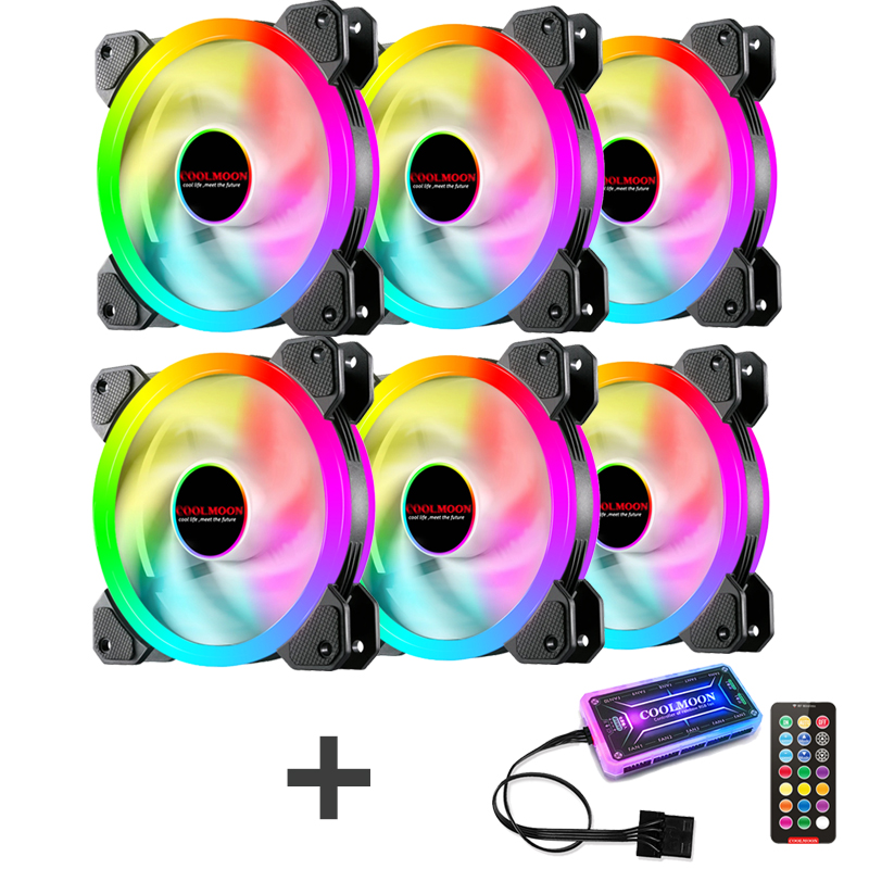 พัดลม RGB 6ตัว + ชุดควบคุม1ตัว