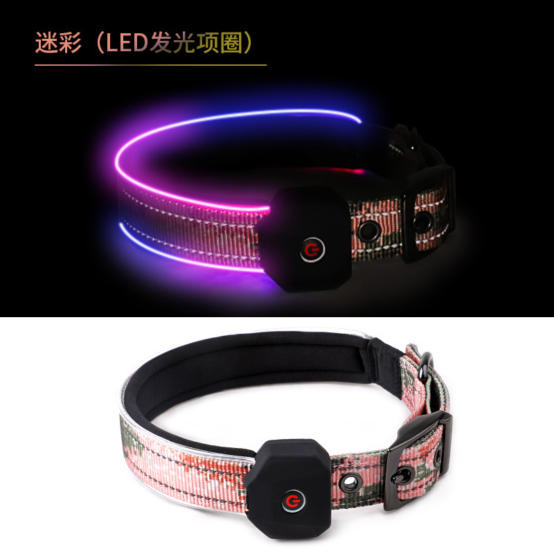 ปลอกคอเรืองแสง LED ลายพราง