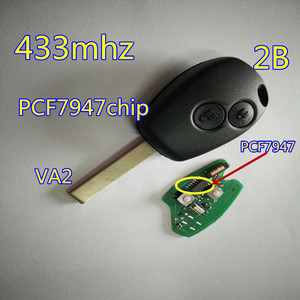 Per portachiavi auto Renault con telecomando a 2 pulsanti con telecomando a piastra diritta 206 embrione con Chip PCF7946 434 frequenza chiavi del veicolo usate - Product Image 2