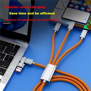 Çinko alaşımlı makine yolcu iki sürükle üç hızlı şarj veri Apple için kablo Huawei tip-c Android şarj kablosu - Product Image 3