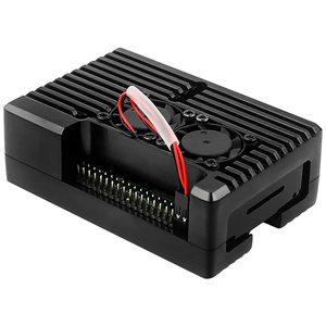 Raspberry Pi 4B Caja de aleación de aluminio Caja de metal de carcasa productiva con ventiladores de refrigeración duales para Rpi 4 Modelo B - Product Image 2