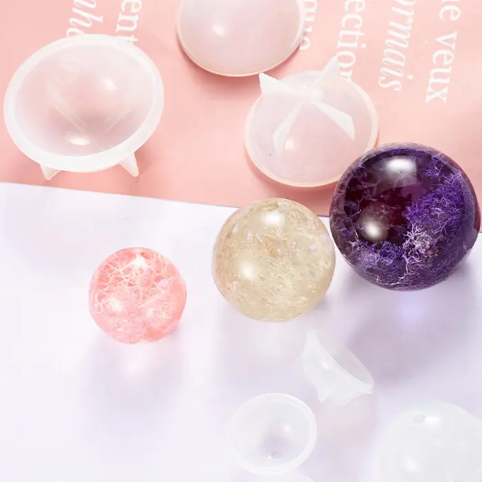 DLR035 20 30 40 50 60 70 80 90mm Crystal Epoxy ball silicone mold DIY handmade jewelry sphere for resin molds silicone jewelry