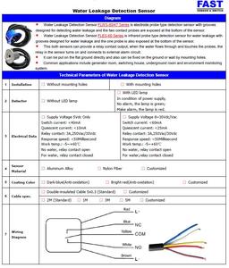 IP68 không thấm nước 2m Cáp cảm biến rò rỉ nước ngầm dò rò rỉ nước tiếp sức cảm biến môi trường rò rỉ nước - Product Image 5