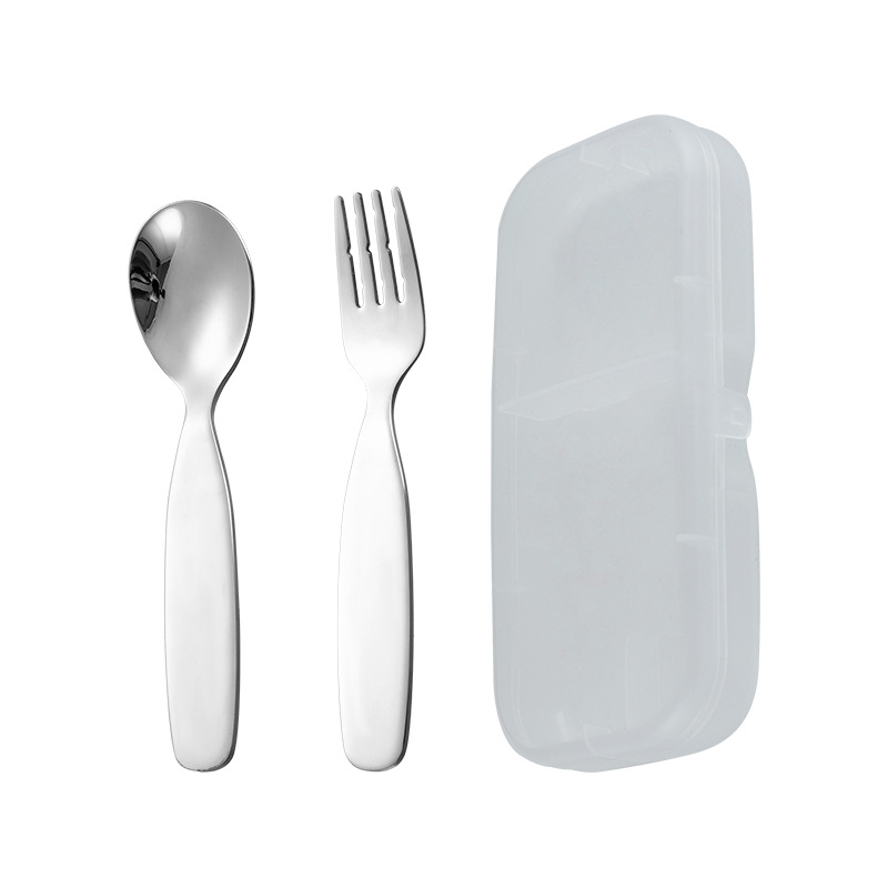 Ensemble de 2 pièces cuillère et fourchette en acier inoxydable 304 avec boîte