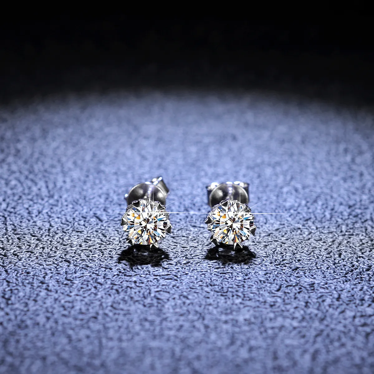 Orecchini a bottone con diamanti Moissanite da 1ct originali da donna in argento Sterling massiccio 925 per gioielli da sposa