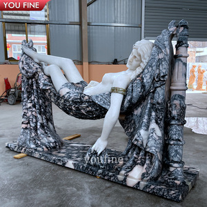 Youfine Europese Klassieke Kunst Collectie Villa Decor Marmeren Vrouwelijke Figuur Liegende Vrouw Sculptuur - Product Image 5