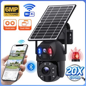 เสียงสองทางในตัวไมโครโฟนและลําโพงการตรวจจับมนุษย์ 6MP Wifi เลนส์คู่เลเซอร์มุมมองคู่ IR 20X ซูมพลังงานแสงอาทิตย์กล้องกลางแจ้ง - Product Image 2
