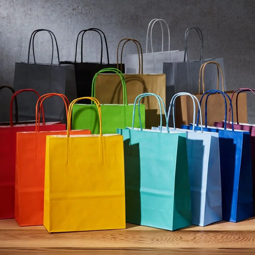 Yüksek kalite ucuz OEM özel Logo baskılı kağıt kullanımlık alışveriş çantası üreticisi