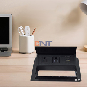 Hub de toma de corriente de mesa, 2 salidas de CA, múltiples tomas de corriente incorporadas, cubierta abatible PD20W 16A para conferencias de oficina de EE. UU. - Product Image 1